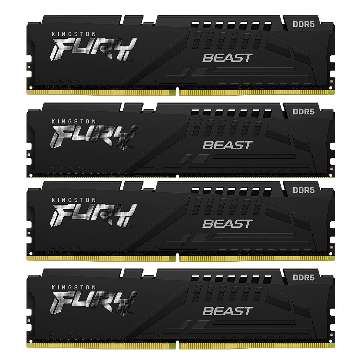 Память оперативная/ Kingston 128GB 5600MT/s DDR5 CL40 DIMM (Kit of 4) FURY Beast Black XMP (KF556C40BBK4-128)