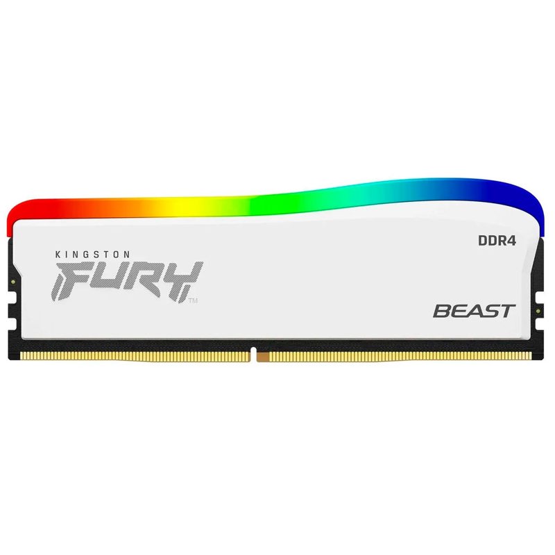 DDR 4 DIMM 16Gb PC25600, 3200Mhz, Kingston FURY Beast White RGB SE CL16 (Kit of 2) (KF432C16BWAK2/16) (retail)