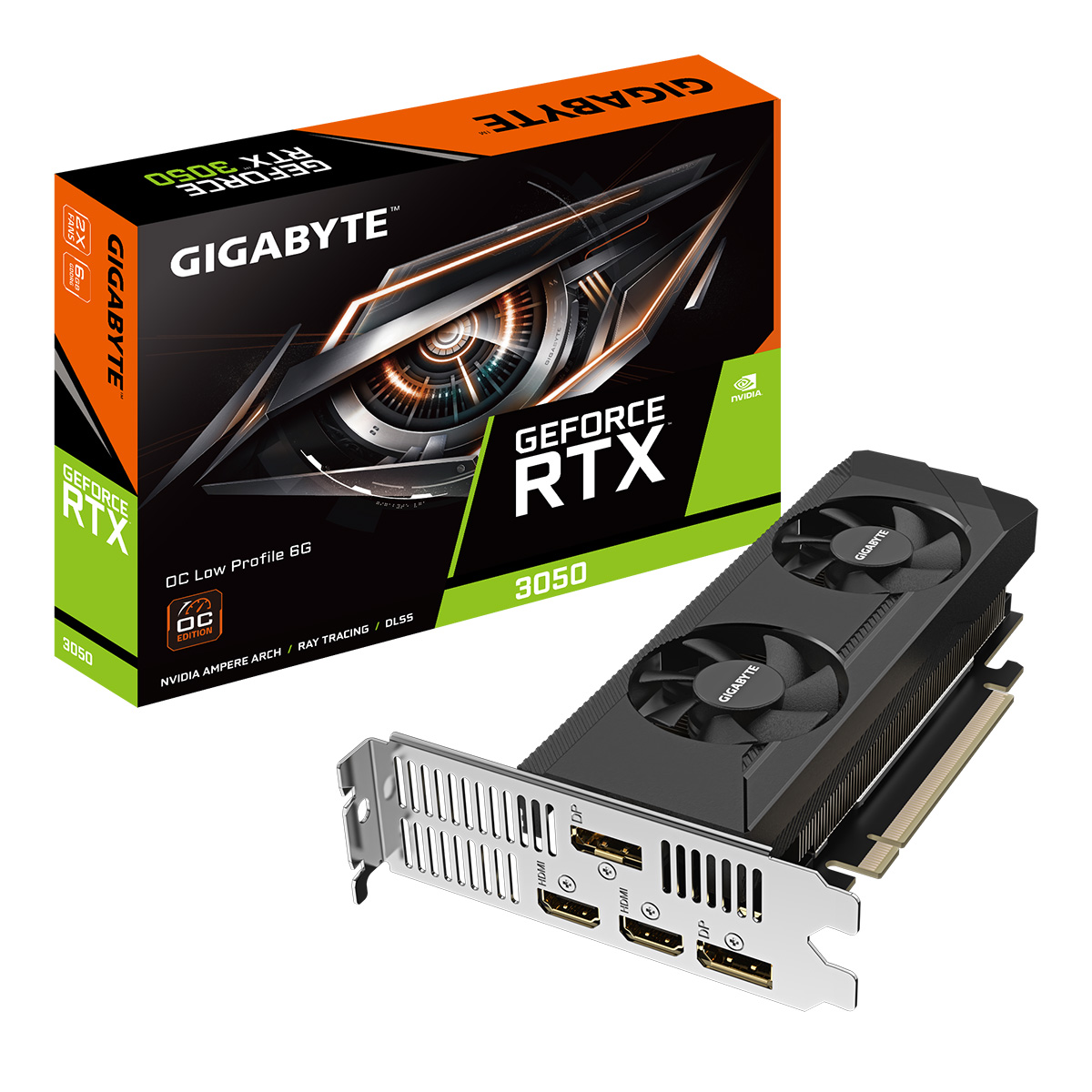 Видеокарта Gigabyte PCI-E 4.0 GV-N3050OC-6GL NVIDIA GeForce RTX 3050 8Gb 128bit GDDR6 1822/ 14000 HDMIx2 DPx2 HDCP Ret