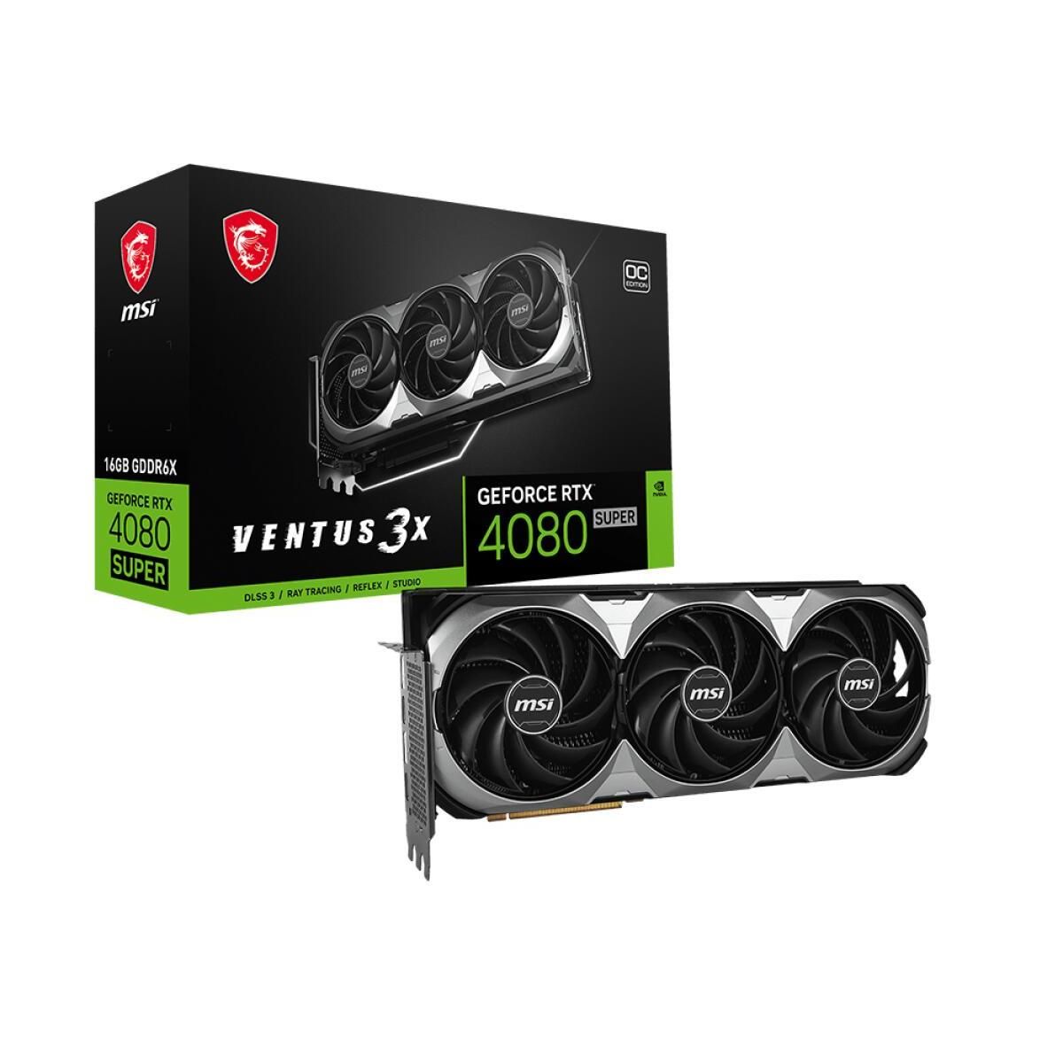 Видеокарта MSI RTX4080 SUPER 16G VENTUS 3X OC GDDR6X 256bit 2xDP 2xHDMI 3FAN (RTX 4080 SUPER 16G VENTUS 3X OC)