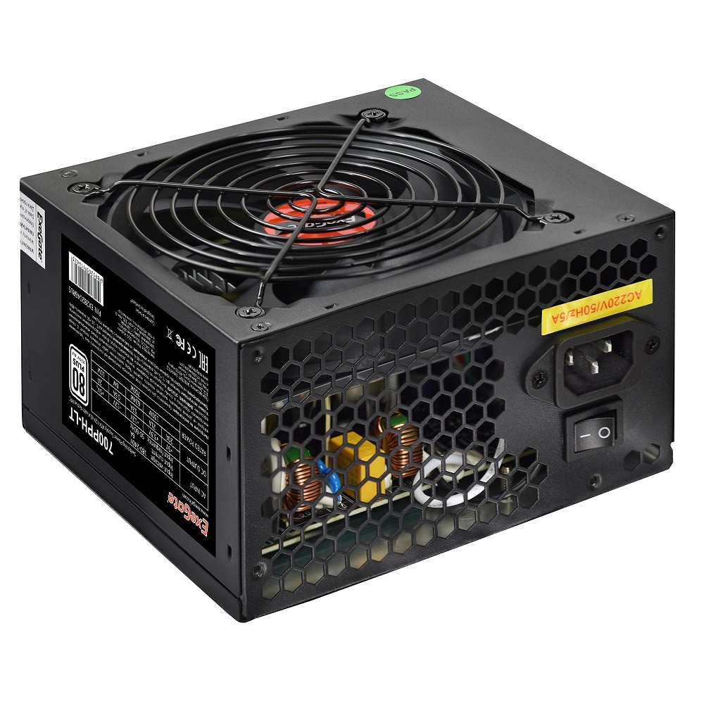 Exegate EX282048RUS Блок питания 700W Exegate 700PPH-LT, 80+, RTL, ATX, black, APFC, 12cm, 24p, (4+4)p, 5*SATA, 3*IDE