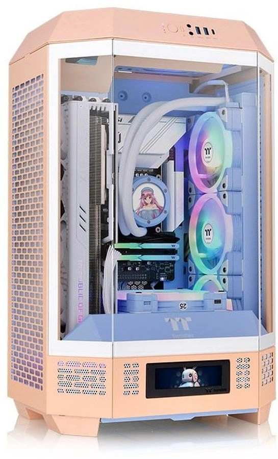 Корпус Thermaltake The Tower 300 розовый без БП miniITX 8x120mm 6x140mm 2xUSB3.0 audio bott PSU (CA-1Y4-00S)