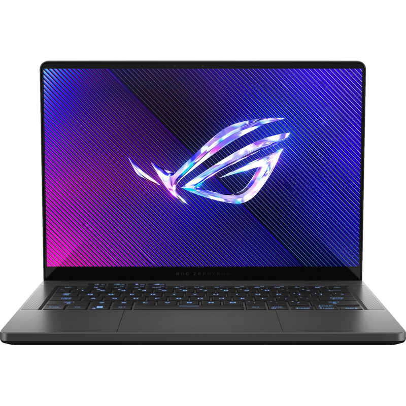 Ноутбук ASUS ROG Zephyrus G14 GA403UV-QS186 14"(2880x1800 OLED 120Hz)/ AMD Ryzen 7 8845HS/ 16Gb/ 1Tb SSD/ noDVD/ RTX 4060(8Gb)/ BT/ WiFi/ 73WHr/ 1.5kg/ Eclipse Gray/ DOS (90NR0I01-M00A00)