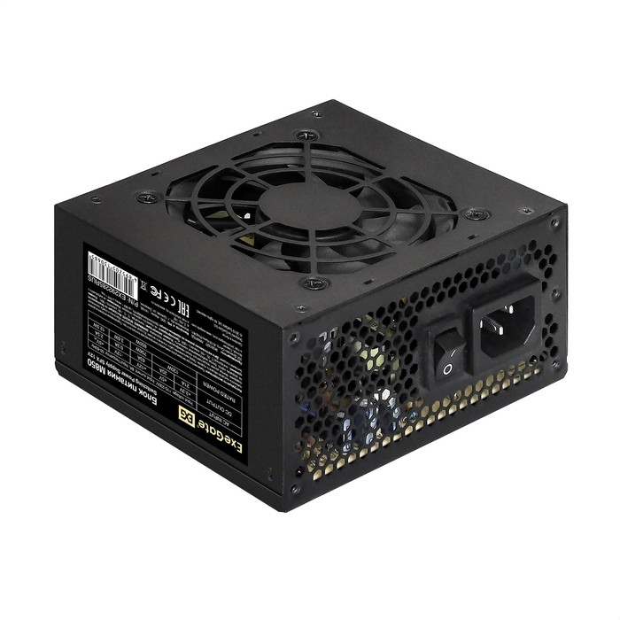 Exegate EX292285RUS Блок питания 850W ExeGate M850 (SFX, APFC, КПД 87% (80 PLUS Silver), 8cm fan, 24pin, (4+4)pin, 2xPCI-E, 3xSATA, 2xIDE, black)