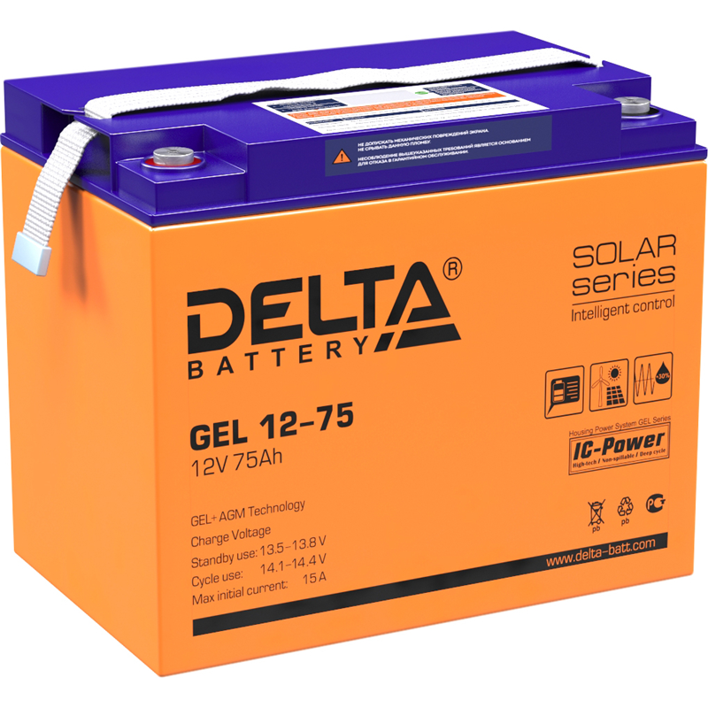 Аккумуляторная батарея DELTA BATTERY GEL 12-75