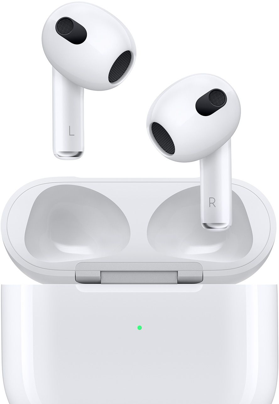 Гарнитура вкладыши Apple AirPods 3 A2565,A2564,A2897 белый беспроводные bluetooth в ушной раковине (MPNY3ZP/A)