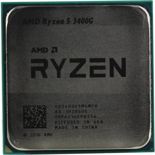 CPU AMD Ryzen 5 3400G TRAY <YD3400C5M4MFH> (AM4, 3.7GHz up to 4.2GHz/ 4x512Kb+4Mb, 4C/ 8T, Picasso, 12nm, 65W, Radeon Vega 11 1400MHz, unlocked)