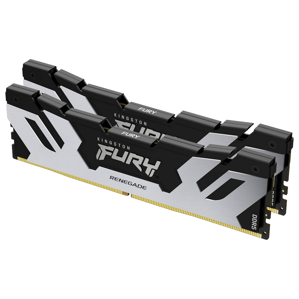 Модуль памяти Kingston KF584CU40RSK2-48 48GB DDR5 8400 CUDIMM FURY Renegade Silver/ Black Gaming Memory Non-ECC, CL40, 1.45V, Heat Shield, Kit (2x24GB), XMP, RTL