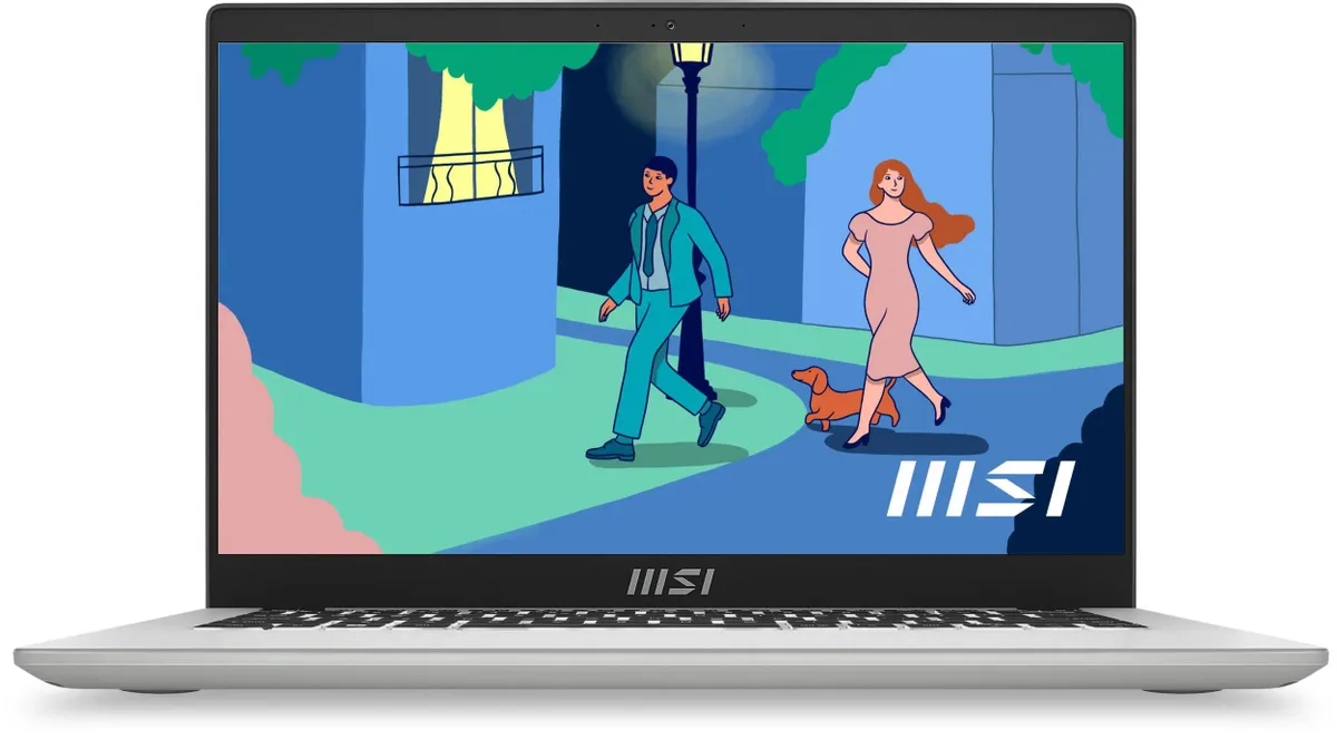 Ноутбук MSI Modern 14 C12M Core i5-1335U 14" FHD (1920*1080), 60Hz IPS Onboard DDR4 16GB 512GB SSD 3 cell (39.3Whr) 1.6kg backlight (White) Win11Pro,1y Urban Silver,/ Rus (9S7-14J111-1088)