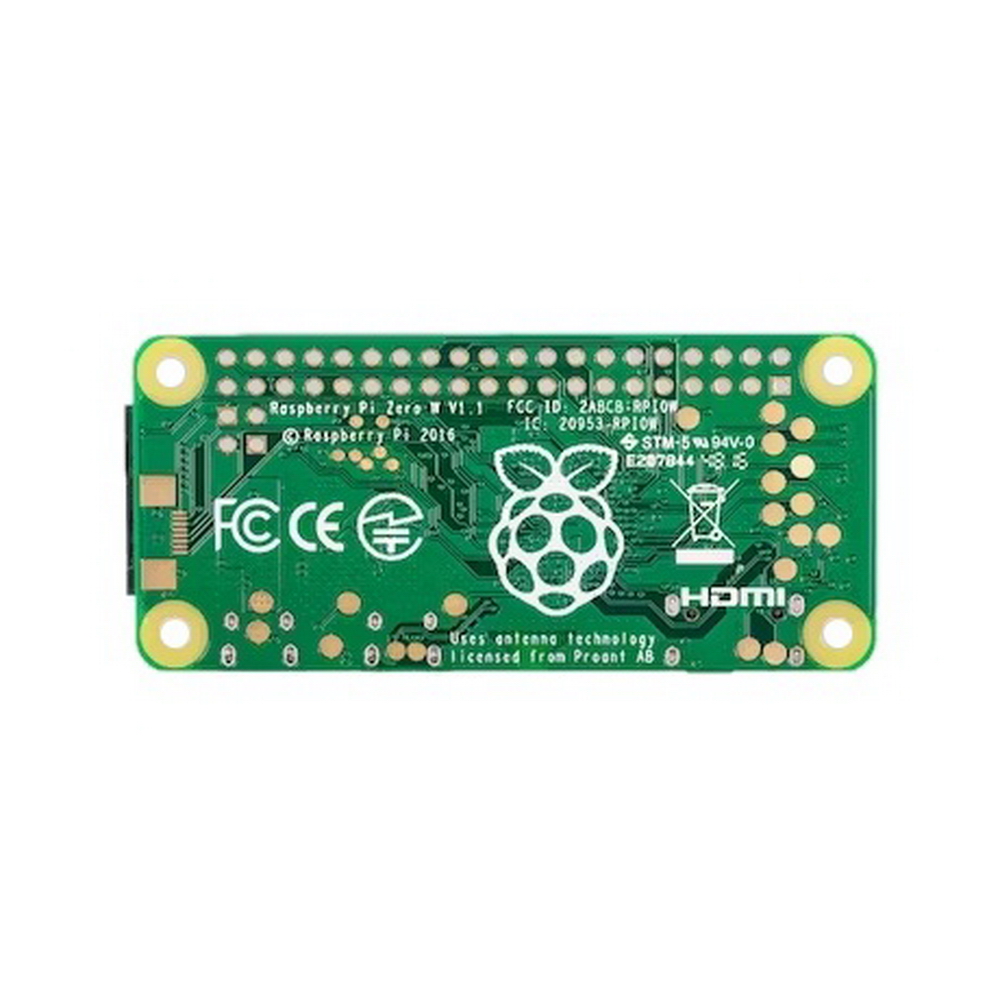 Raspberry Pi Zero W 1GHz single-core CPU, 512MB RAM, Mini HDMI port, Micro USB OTG port, Micro USB power, HAT-compatible 40-pin header, Composite video and reset headers, CSI camera connector, 802.11 b/ g/ n wireless LAN (RA219 / RASPBERRY PI ZERO W)