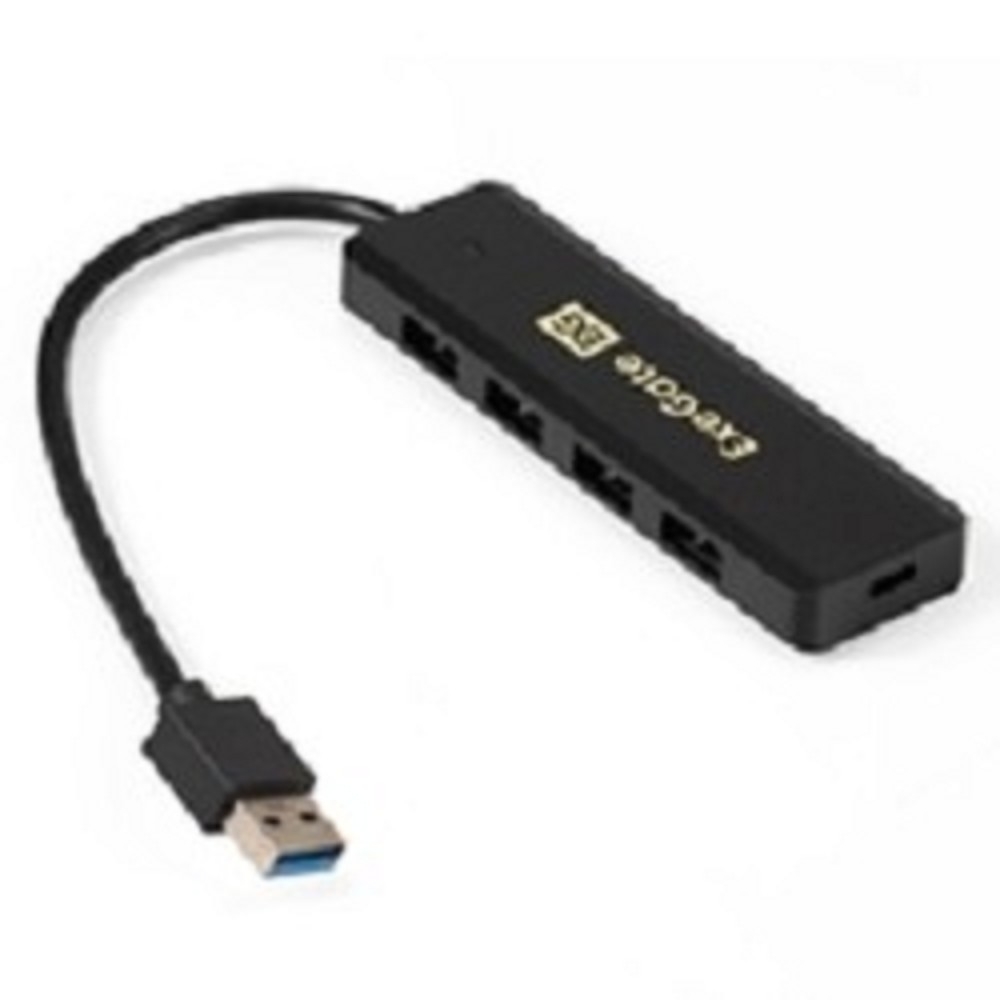 Exegate EX293980RUS USB-Хаб (концентратор) ExeGate DUB-4P/1 (кабель-адаптер USB3.0 --] 4xUSB3.0, Plug&Play, черный)