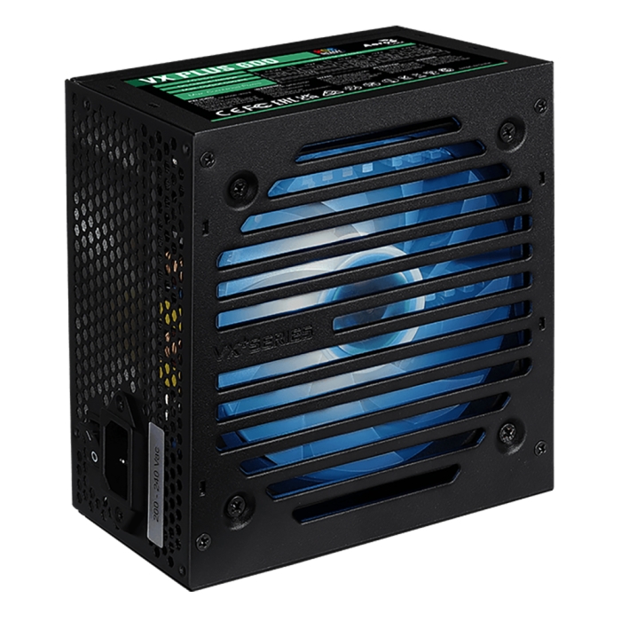 Aerocool VX Plus 600 RGB 600W, ATX v2.3, RGB Fan 12cm, 500mm cable, Retail