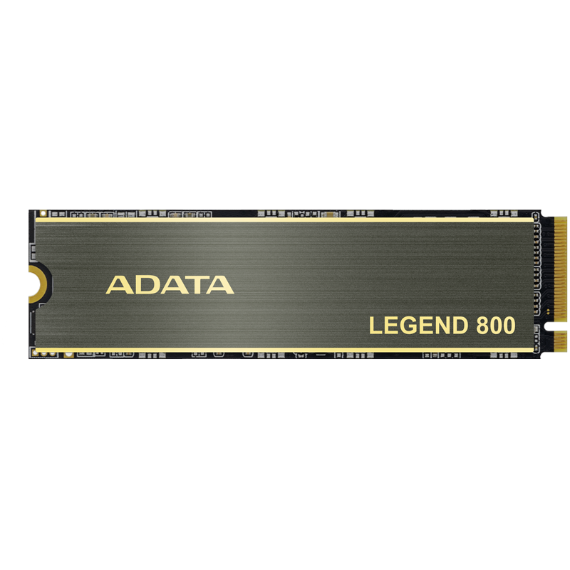 Твердотельный накопитель/ ADATA SSD LEGEND 800, 1000GB, M.2(22x80mm), NVMe 1.4, PCIe 4.0 x4, 3D NAND, R/ W 3500/ 2200MB/ s, IOPs н.д./ н.д., TBW 600, DWPD 0.55, with Heat Sink (3 года) (ALEG-800-1000GCS)