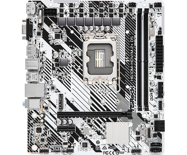 ASROCK H610M-HDV/M.2+ D5, LGA1700, H610, 2*DDR5, 4*SATA, 1*M.2, 1*USB 3.2, 4*USB 2.0, Type-C, 1*PCIx16, 1*PCIx1, HDMI+D-Sub,mATX