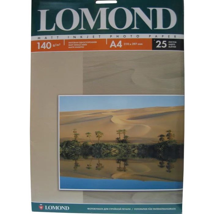 Бумага Lomond 0102073 A4/ 140г/ м2/ 25л./ белый матовое для струйной печати