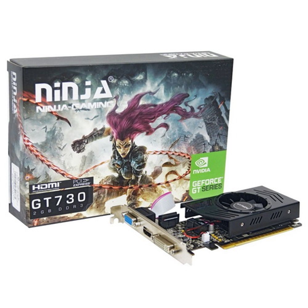 Видеокарта Ninja (Sinotex) Ninja GT730 PCIE (96SP) 1GB 128BIT DDR3 DVI HDMI D-SUB (NK73NP013F) RTL {50}