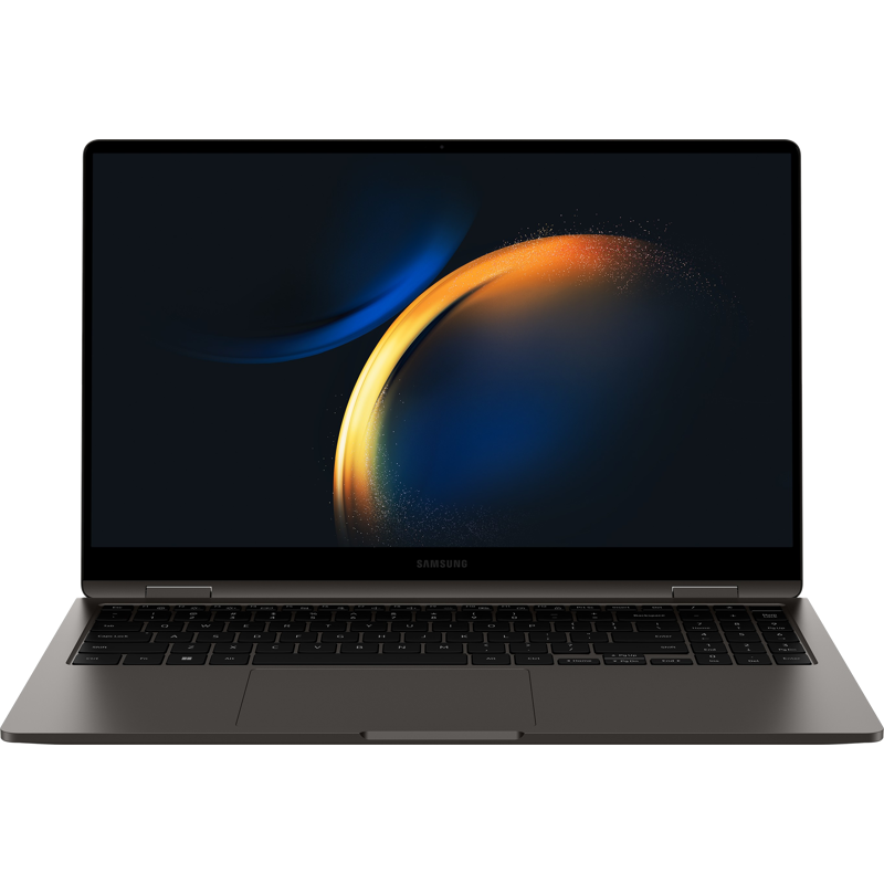 ноутбук/ Samsung Galaxy Book3 360 13.3"(1920x1080 AMOLED)/Touch/Intel Core i7 1355U(1.7Ghz)/16384Mb/512PCISSDGb/noDVD/Int:Intel Iris Xe Graphics/Cam/BT/WiFi/61.1WHr/war 1y/1.16kg/Graphite/Win11Home (NP730QFG-LA1IN)