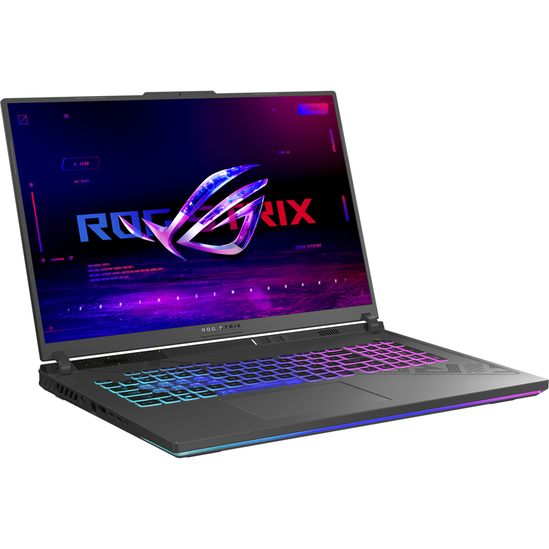 Ноутбук/ ASUS ROG Strix G18 G814JIR-N6048 18"(2560x1600 (матовый, 240Hz, 3ms) IPS)/Intel Core i9 14900HX(2.39Ghz)/16384Mb/1024PCISSDGb/noDVD/Ext:nVidia GeForce RTX4070(8192Mb)/Cam/BT/WiFi/90WHr/war 1y/3kg/Eclipse Gray/no (90NR0ID6-M002E0)