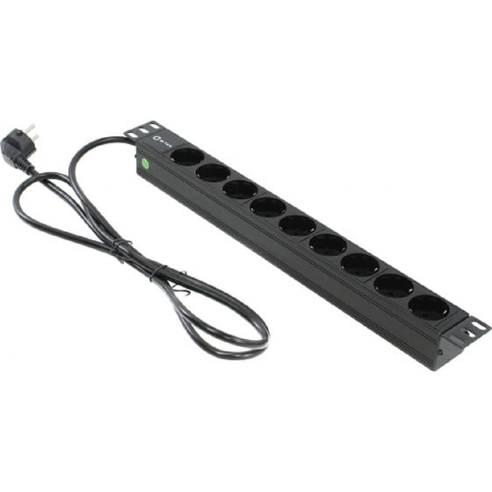 5bites PDU919A-04 Блок розеток 9S / AL / 1U / 19" / 2M*3G*1.5MM2 / VDE