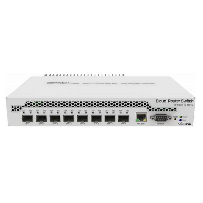 Картинка Коммутатор MikroTik Cloud Router Switch 309-1G-8S+IN 8х SFP+ (CRS309-1G-8S+IN) 