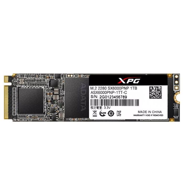 Твердотельный накопитель A-DATA XPG SX6000 Pro SSD M.2 2280 1TB PCI-E 3x4 TLC 2100/ 1400MB/ s IOPS 250K/ 240K MTBF 2M (ASX6000PNP-1TT-C)