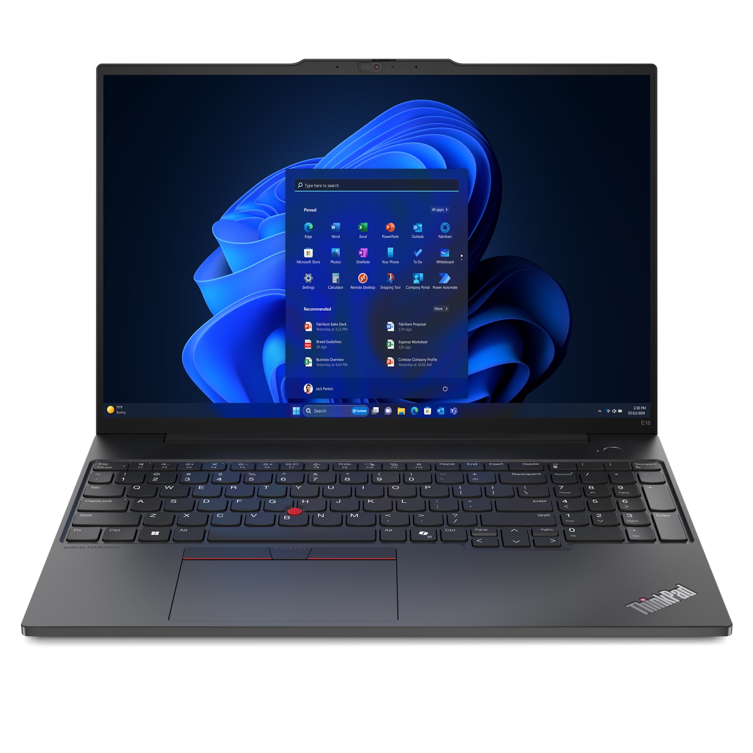 Ноутбук Lenovo ThinkPad E16 G2 Ryzen 5 7535U 16Gb 512Gb SSD 660M 16" IPS WUXGA (1920x1200) noOS black WiFi BT (21M5S03A00)