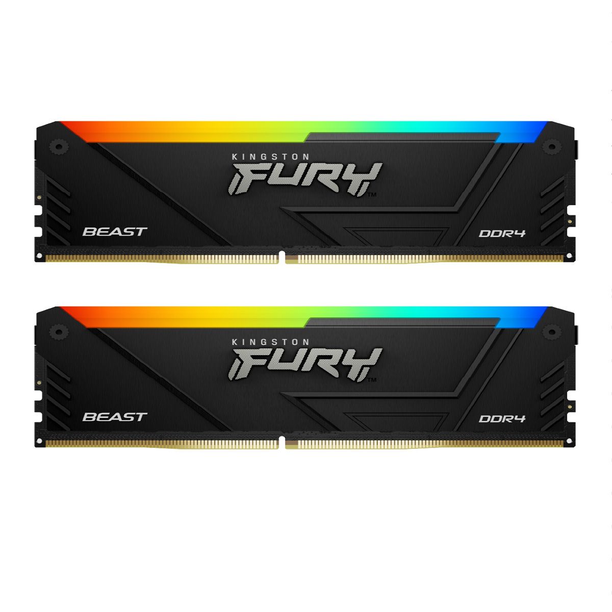 Модуль памяти Kingston 16GB DDR4 3733MHz DIMM FURY Beast Black RGB XMP Kit (2x8GB), CL19, 1.35V (KF437C19BB2AK2/16)