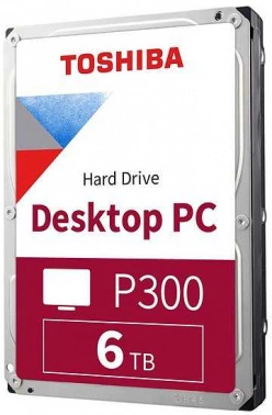 Toshiba Desktop P300 3.5" HDD SATA-III 6Tb, 5400rpm, 128MB buffer, 1 year (HDWD260UZSVA)