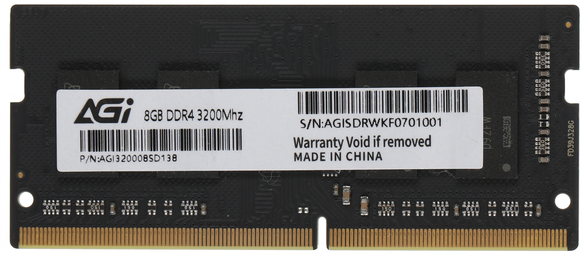 Память DDR4 8Gb 3200MHz AGi AGI320008SD138 SD138 RTL PC4-25600 SO-DIMM 260-pin Ret