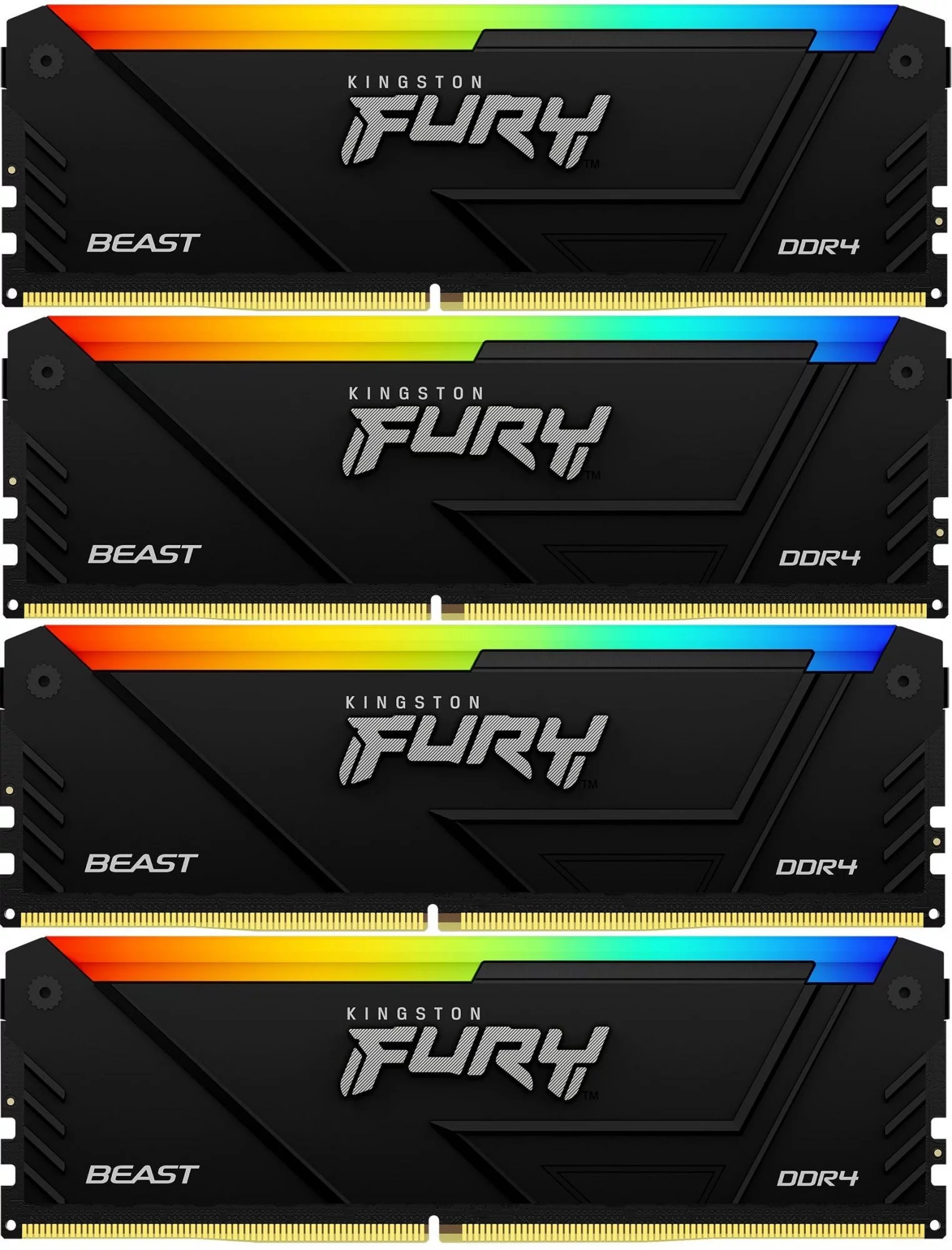 Память DDR4 4x8GB 3200MHz Kingston KF432C16BB2AK4/ 32 Fury Beast RGB RTL Gaming PC4-25600 CL16 DIMM 288-pin 1.35В dual rank с радиатором Ret (KF432C16BB2AK4/32)