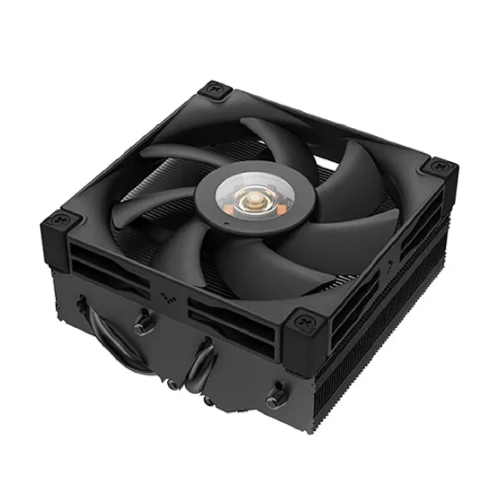 DEEPCOOL AN400 BLACK LGA1700/ 1200/ 115X/ AM5/ AM4 низкопрофильный 52,5 mm (27шт/ кор, TDP 150W, PWM, Fan 120mm, 4 тепл. Трубок, Copper Base, White LED, черный) RET