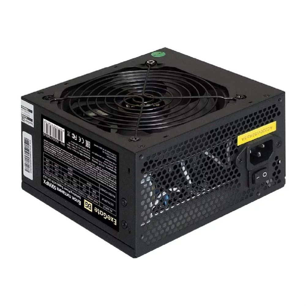 Exegate EX224734RUS / 251771 Блок питания 500W ATX-500NPX OEM, black,12cm fan, 24+4pin, 6pin PCI-E, 3*SATA