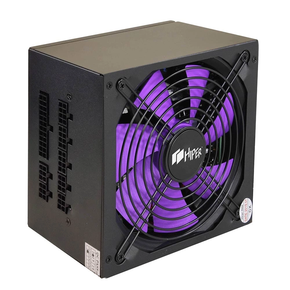 Модульный блок питания HIPER HPB-800FM (ATX 2.31, 800W, ActivePFC, 140mm fan, Full-modular, Black), 80+, BOX