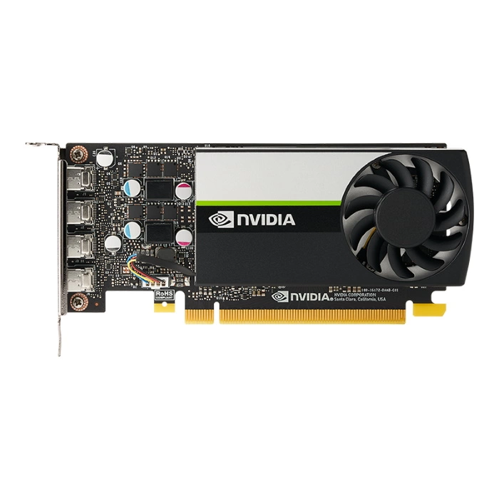 Видеокарта/ VGA PNY NVIDIA QUADRO T1000, 4 GB GDDR6/128 bit, PCI Express 4.0 x16, 4x mDP (900-5G172-2550-000) (VCNT1000-SB)