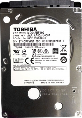 Жесткий диск Toshiba SATA-III 1TB MQ04ABF100 Notebook/Desktop MQ04 512E (5400rpm) 128Mb 2.5"