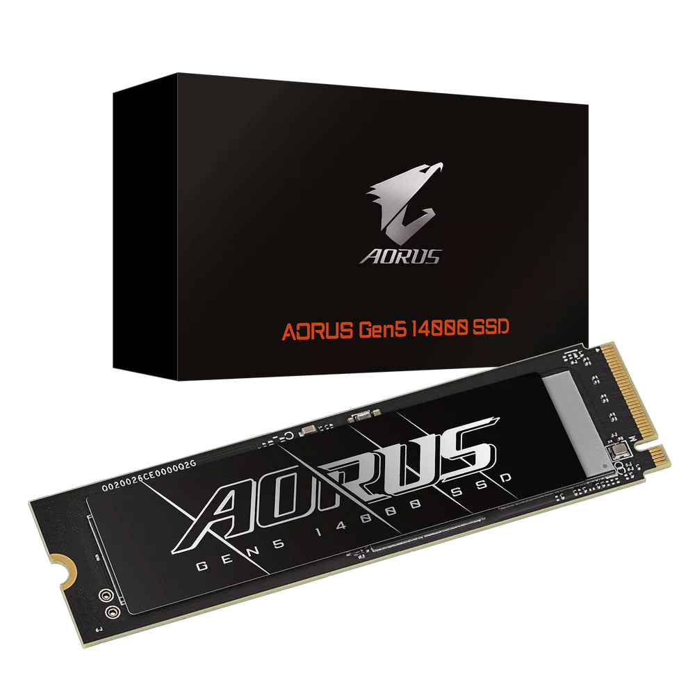 Твердотельный накопитель SSD Gigabyte 4TB M.2 2280 AORUS Gen5 14000 AG514K4TB PCI-Express 5.0x4, NVMe 2.0, 3D TLC NAND, Phison PS5026-E26