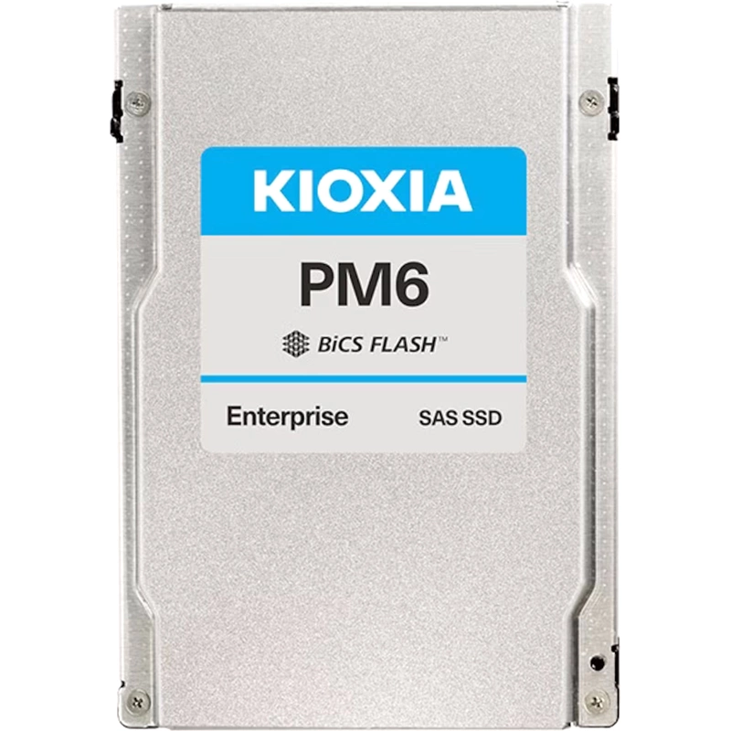 Серверный твердотельный накопитель/ KIOXIA SSD PM6-V, 12800GB, 2.5" 15mm, SAS 24G, TLC, R/ W 4150/ 3700 MB/ s, IOPs 595K/ 305K, TBW 70080, DWPD 3 (12 мес.) (KPM61VUG12T8)