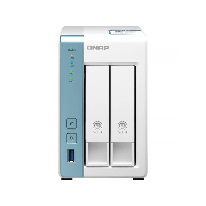 Сетевое хранилище без дисков/ SMB QNAP TS-231P3-2G NAS, 2 trays 3,5"/2,5". 1xGbE RJ-45, 1x2,5 GbE RJ-45. ARM Cortex-A15 Annapurna Labs AL-314 1,7 GHz, 2GB SO-DIMM DDR3 up to 8GB (1x8 GB)