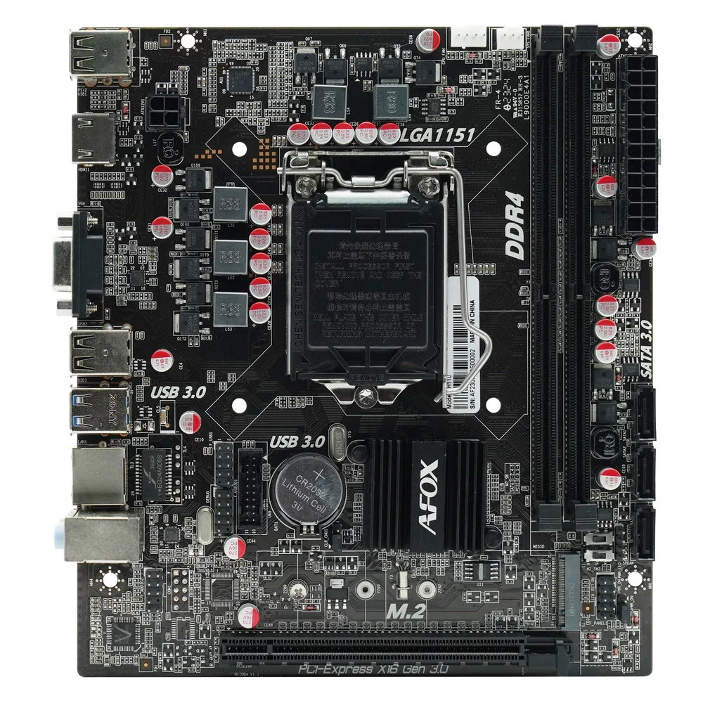 Материнская плата Afox IH110D4-MA5-V2 LGA1151 mATX 2xDDR4 PCIEx16 PCIEx1 M.2 HDMI VGA