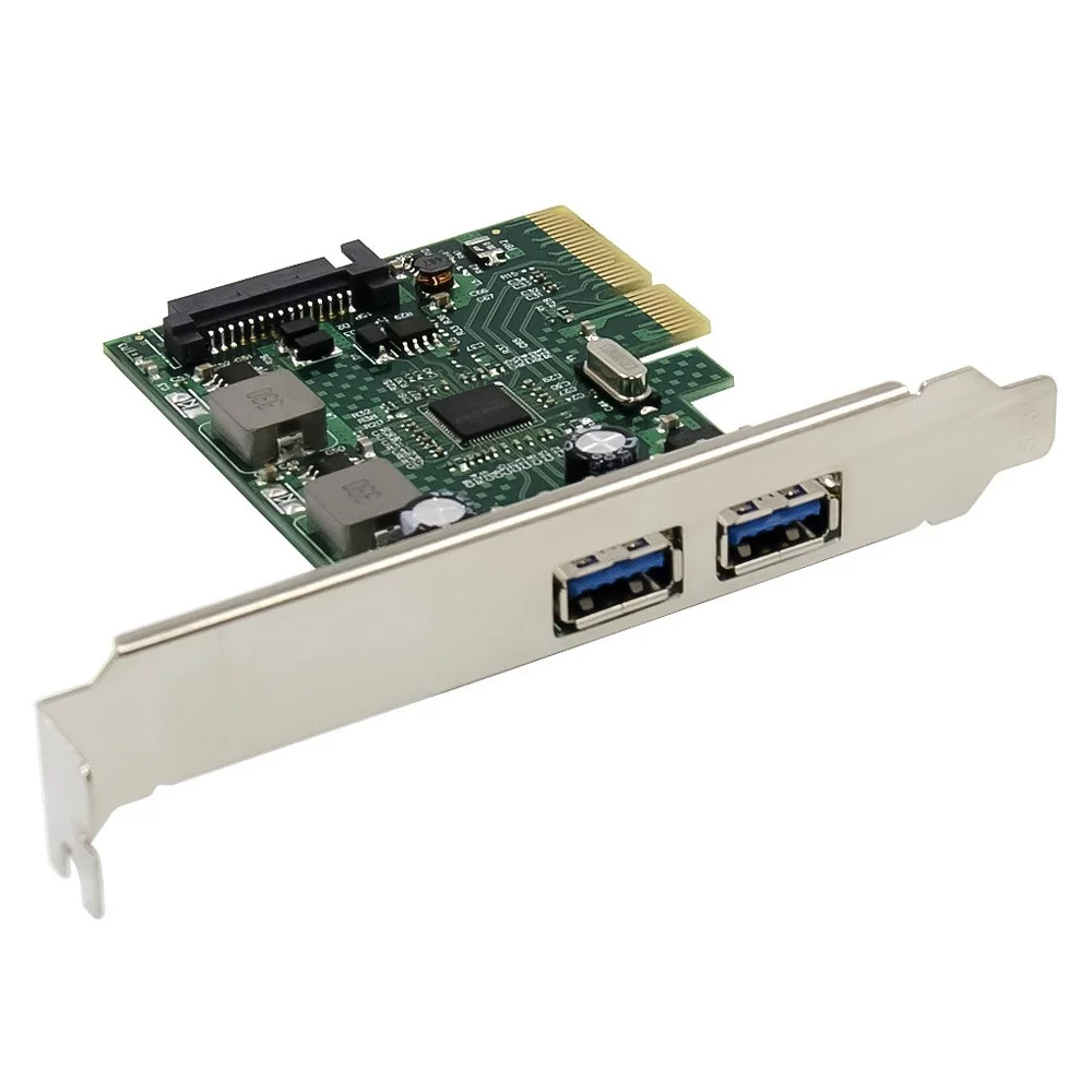 ORIENT AM-U3142PE-2A, Контроллер PCI-Ex4 v3.0, USB 3.2 Gen2, 2-port ext Type-A, ASM3142 chipset, разъем доп.питания, в комплекте LP планка крепления (31272)