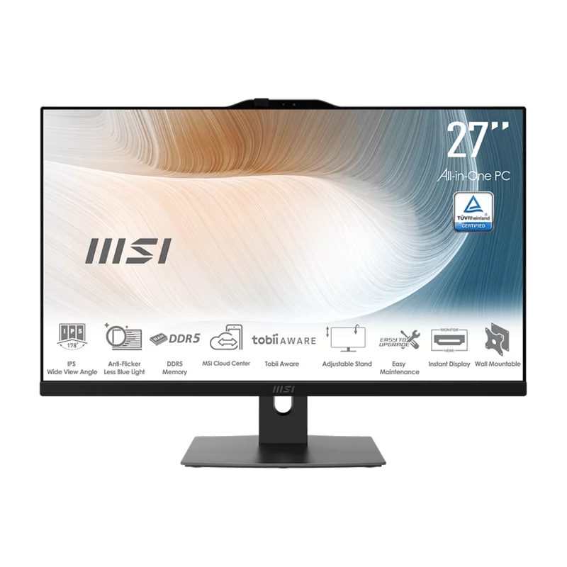 Моноблок/ Modern AM272P 1M 27"(1920x1080 (матовый) IPS)/ Intel Core 5 120U(Ghz)/ 8192Mb/ 256SSDGb/ noDVD/ Int:Intel® Graphics/ Cam/ BT/ WiFi/ -/ war 1y/ 7.5kg/ Black/ DOS (9S6-AF8231-696)