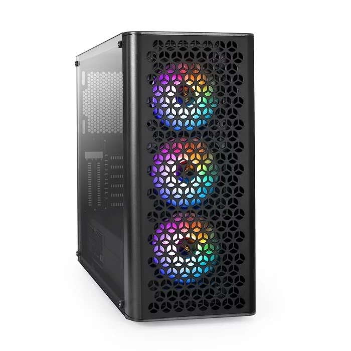 Exegate EX294971RUS Корпус Miditower ExeGate EVO-9202-NPX500 (ATX, БП 500NPX с вент. 12 см, с окном, 1*USB+1*USB3.0, аудио, 3 вент. 12см с RGB подсветкой)