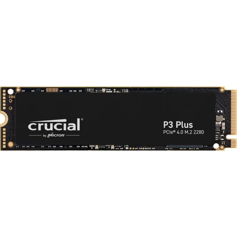 Crucial SSD P3 Plus, 2000GB, M.2(22x80mm), NVMe, PCIe 3.0 x4, QLC, R/ W 5000/ 4200MB/ s, IOPs н.д./ н.д., TBW 440, DWPD 0.1 (12 мес.) (CT2000P3PSSD8)