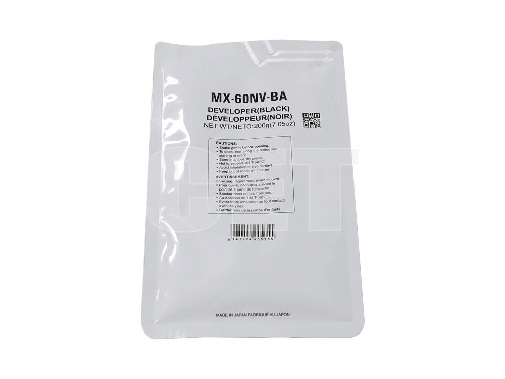 Девелопер MX-60NVBA для SHARP MX-3050N/ 4050N/ 5070N/ C3081R/ C5081D (CET) Black, 200г, 500000 стр., CET171009