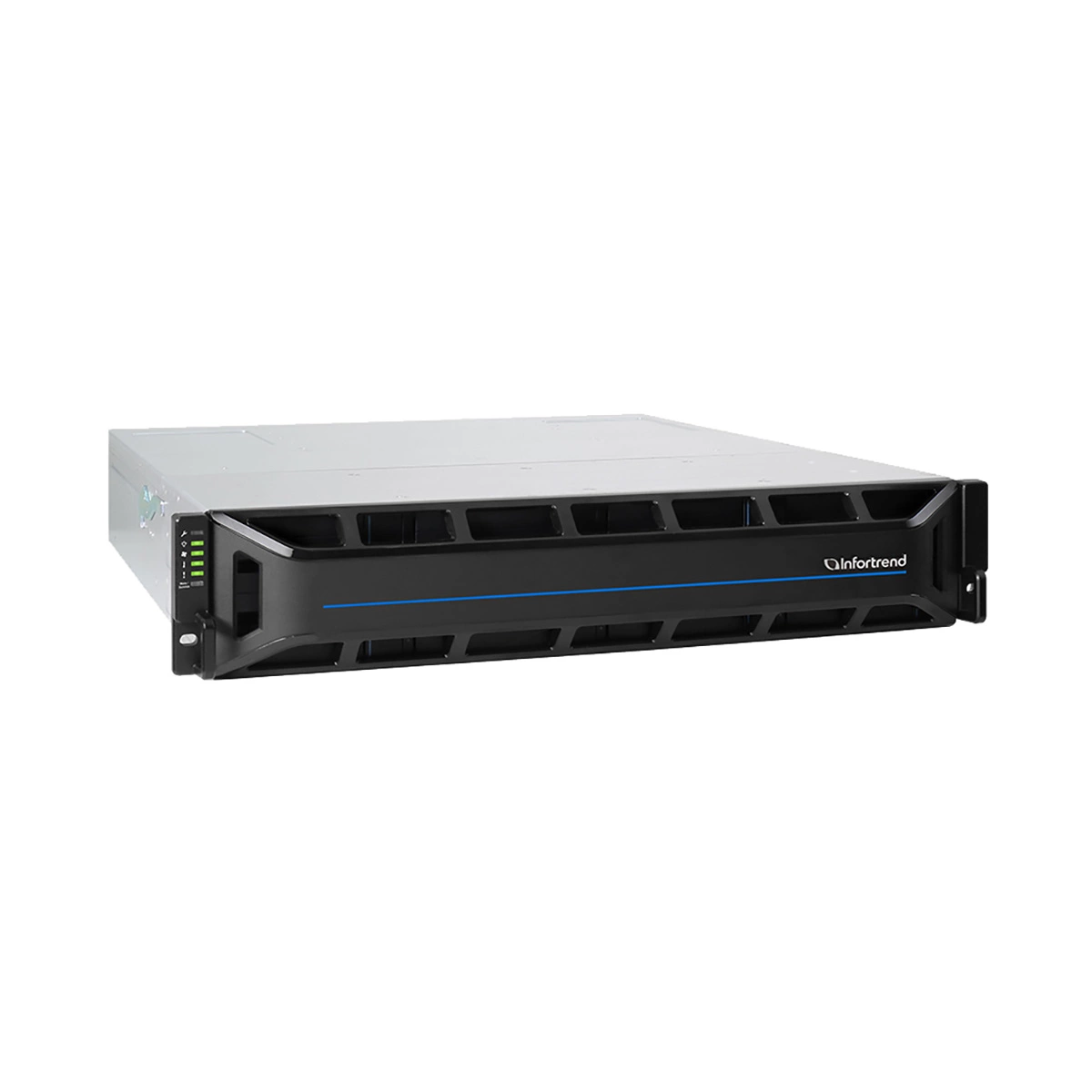 Платформа СХД Infortrend EonStor GSE201200000D-8U32 (12x3.5, 2U, Single controller System incl: 2x4GB Cache, 4x1GbE iSCSI ports RJ-45, 2x host board slots, 1x 12Gb SAS Ext Port, 2x(PSU 460W+FAN Module), Rackmount kit)