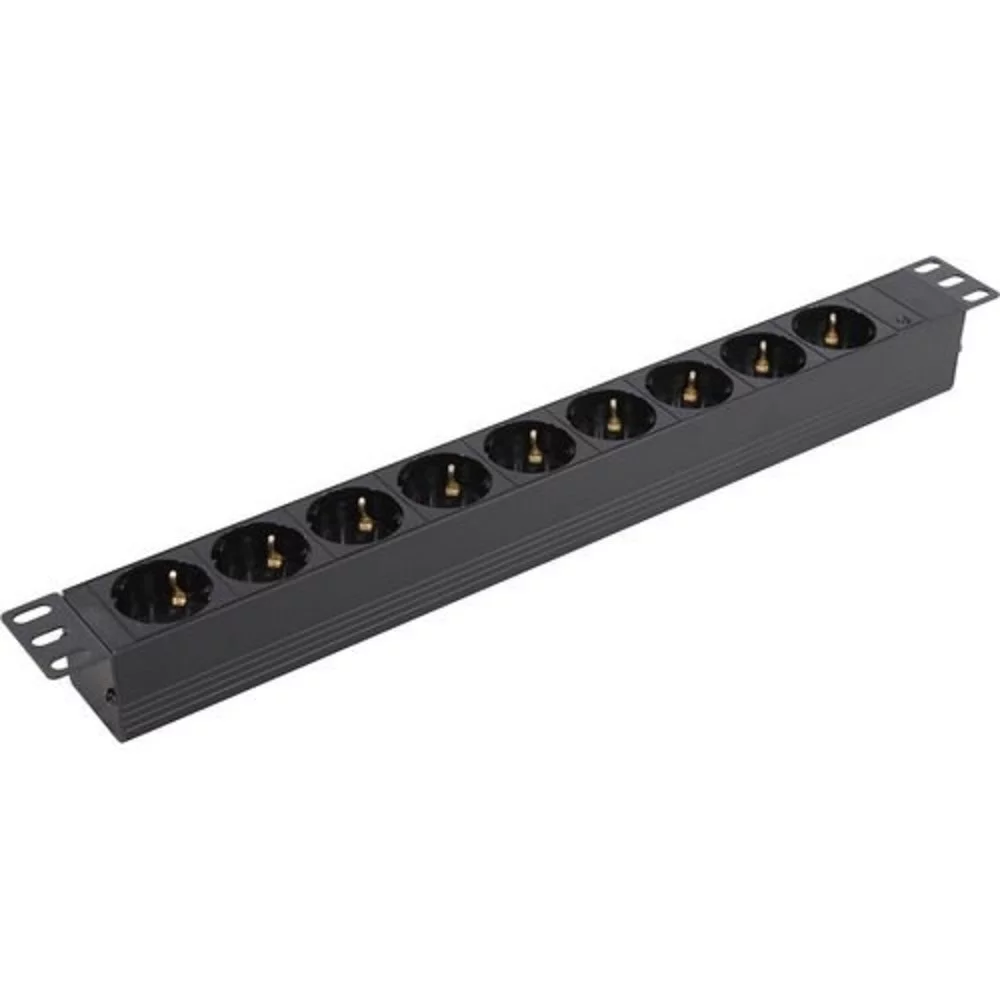 Exegate EX280853RUS Блок розеток ExeGate ServerPro PDU-19H907 Al-9S-C20, 19",1U,алюм, 9Schuko, С20