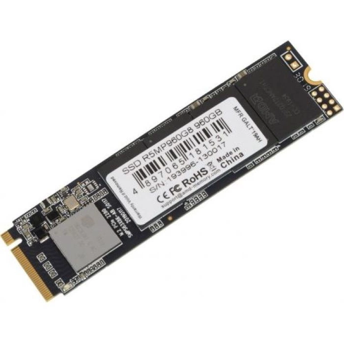 Твердотельный накопитель AMD Radeon R5 SSD M.2 2280 960Gb PCI-E x4 NVMe 3D TLC 2100/1900MB/s IOPS 248K/233K (R5M960G8)