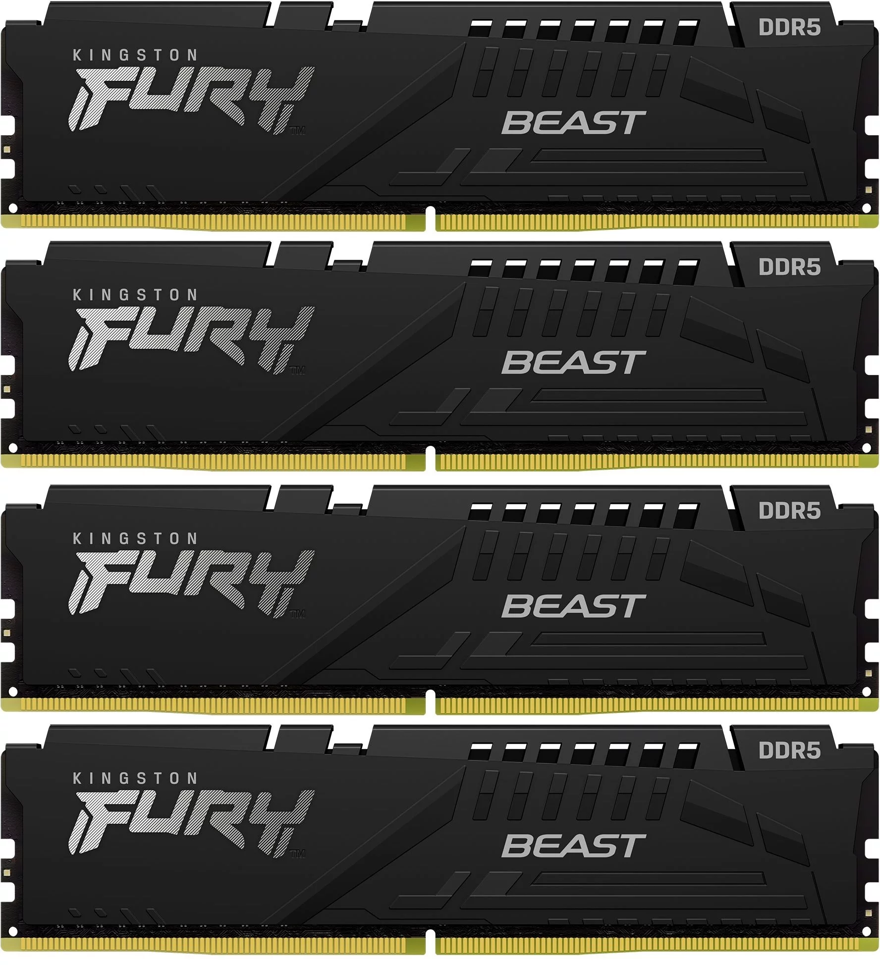 DDR 5 DIMM 64Gb PC48000, 6000Mhz, Kingston FURY Beast Black CL40 (Kit of 4) (KF560C40BBK4-64) (retail)