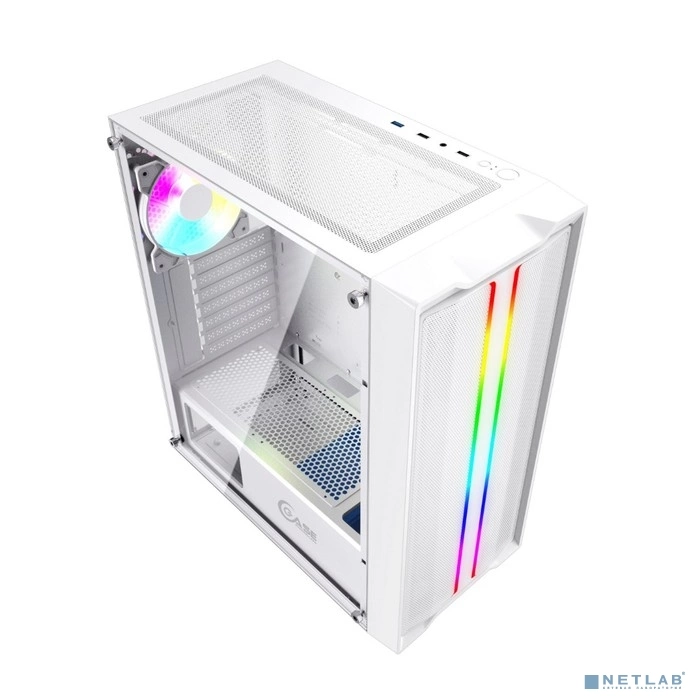 Powercase CMIEW-F4S Корпус Mistral Evo White, Tempered Glass, 1x 120mm PWM ARGB fan + ARGB Strip + 3x 120mm PWM non LED fan, белый, ATX (CMIEW-F4S)