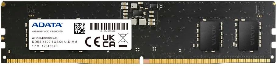 Модуль памяти ADATA 8GB DDR5 4800 UDIMM AD5U48008G-S, CL40, 1.1V